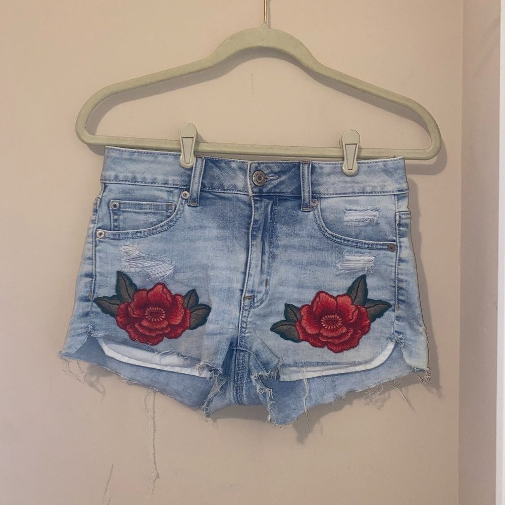 American Eagle Outfitters Hi-Rise Shortie Super Stretch Denim Shorts